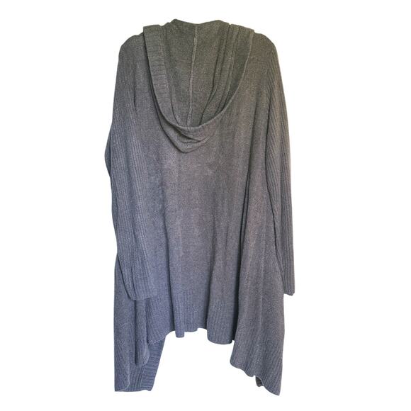 Barefoot Dreams CozyChic Lite Hooded Long Resort Cardigan Taupe Large Lounge - Picture 3 of 8